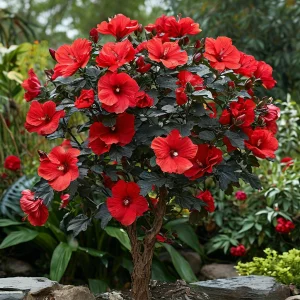 Гибискус Миднайт Роуз купить по цене от 269р. в интернет-магазине «Посадика» с доставкой почтой в в Трехгорныйе и по всей России – [изображение №1].